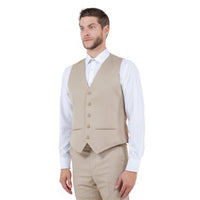 Tan Zegarie Suit Separates Solid Men's Vests For Men - Bundle Bus