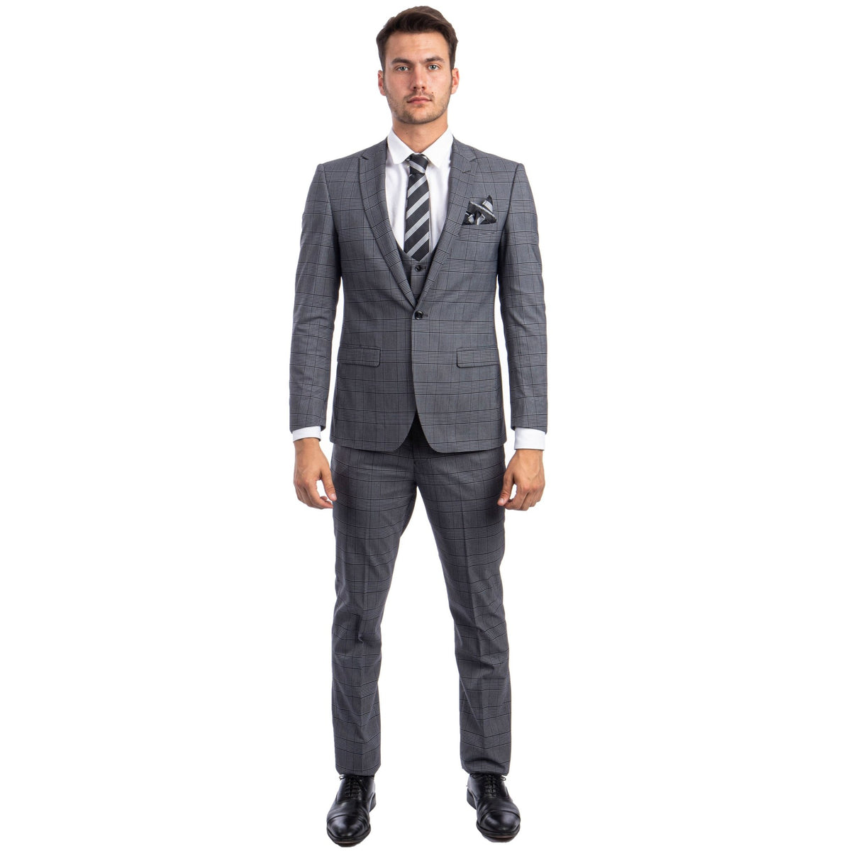 Tazzio Mens - suit 3 - PC Glen Check - Bundle Bus