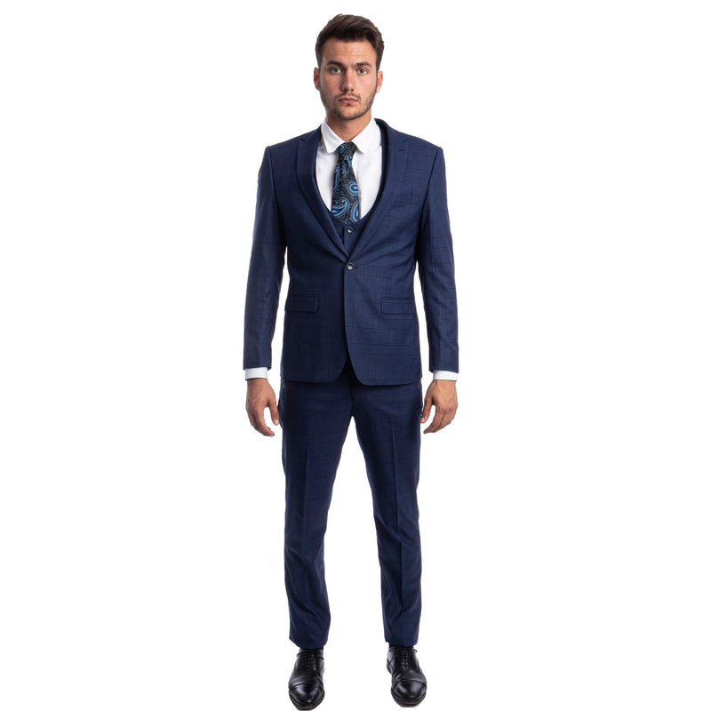 Tazzio Mens - suit 3 - PC Glen Check - Bundle Bus