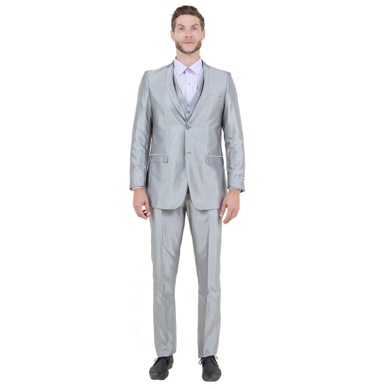 Tazzio Mens - suit 3 - PC Sharkskin Slim Fit - Bundle Bus