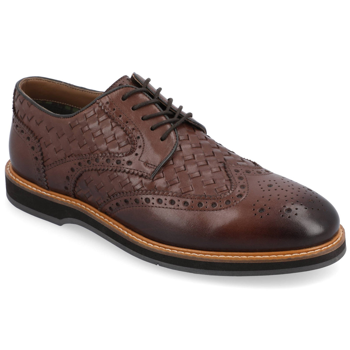 THOMAS & VINE - Thomas & Vine Radcliff Wide Width Woven Wingtip Derby - Bundle Bus