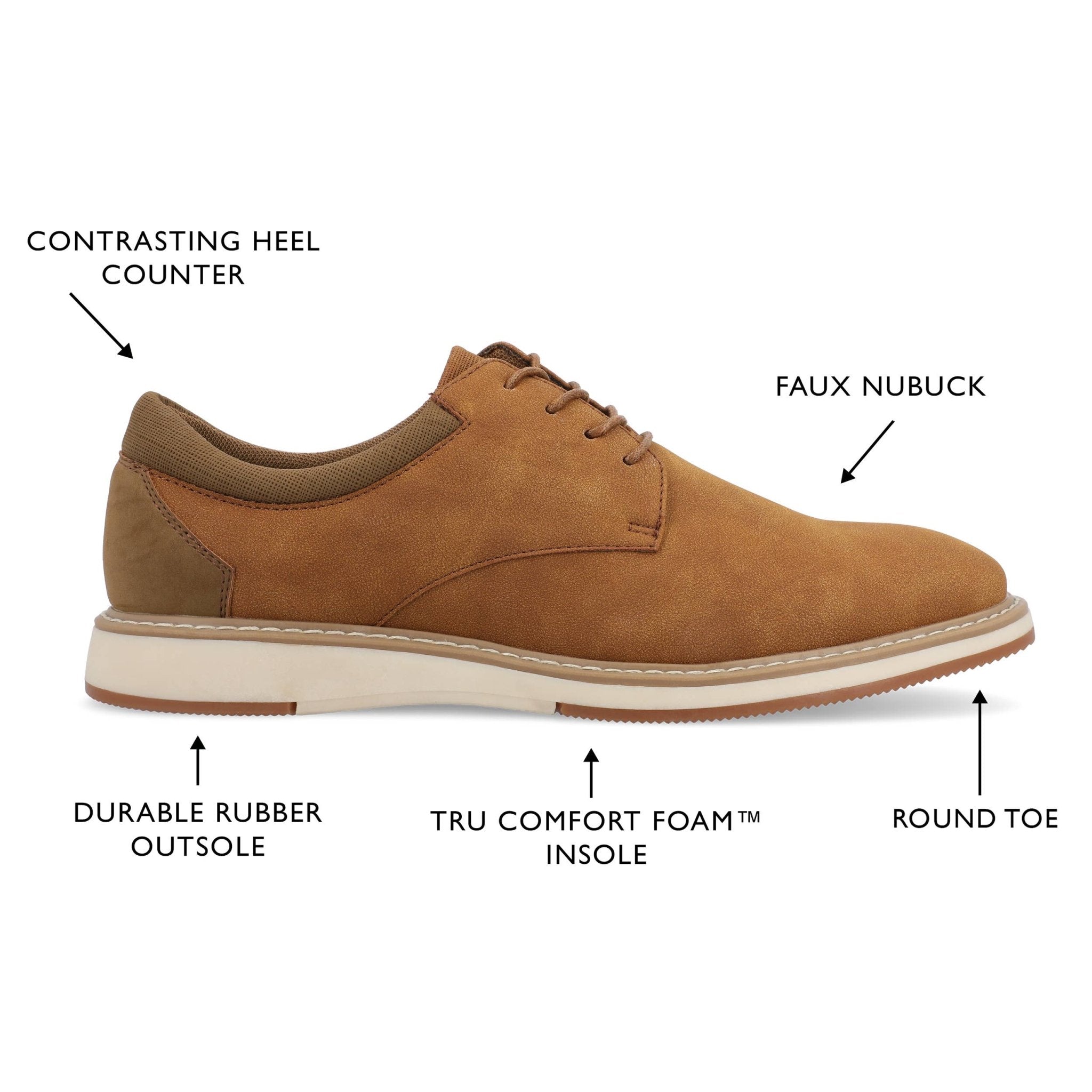 Vance Co. Hodges Plain Toe Hybrid Dress Shoe - Bundle Bus