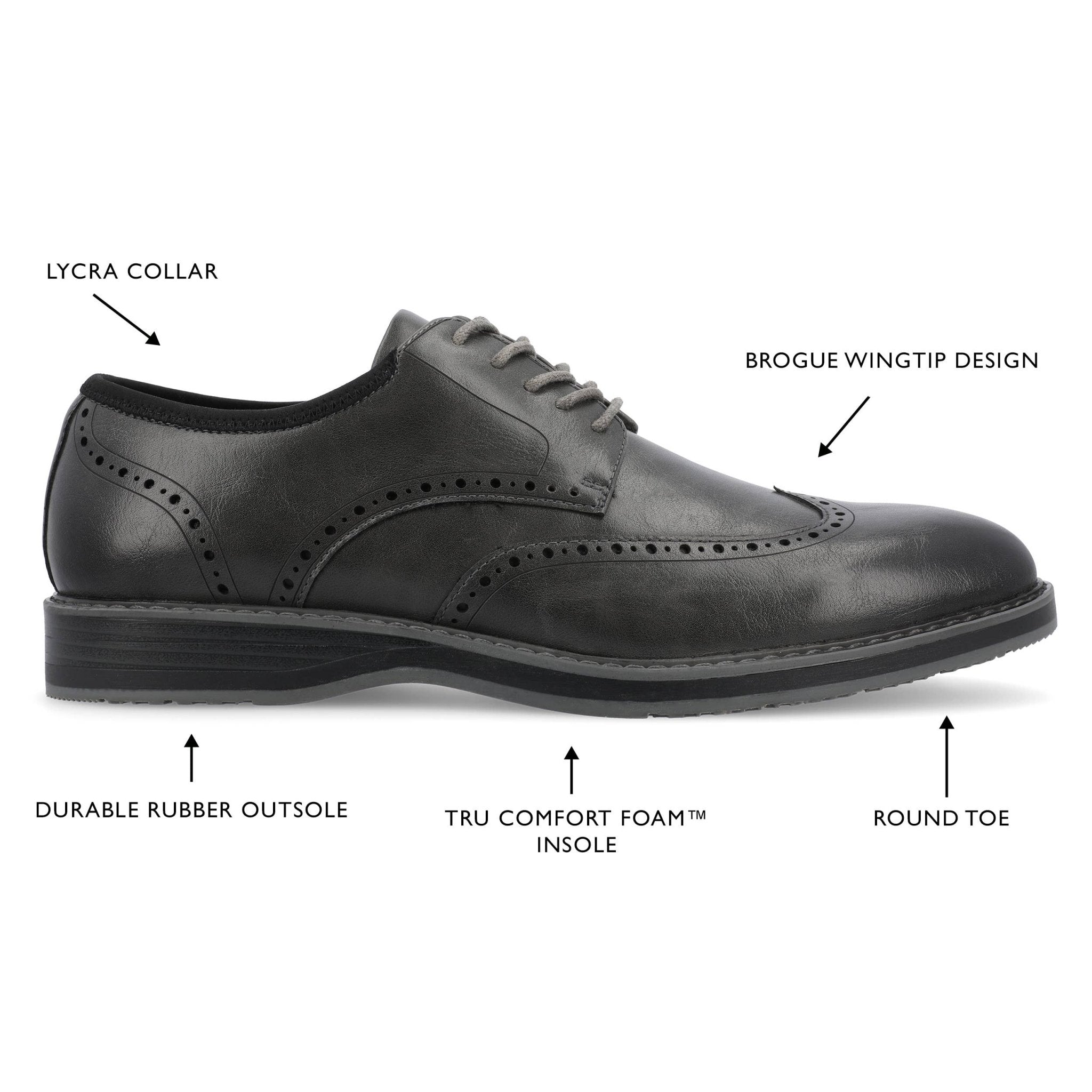 Vance. Co Ozzy Wingtip Hybrid Dress Shoe - Bundle Bus