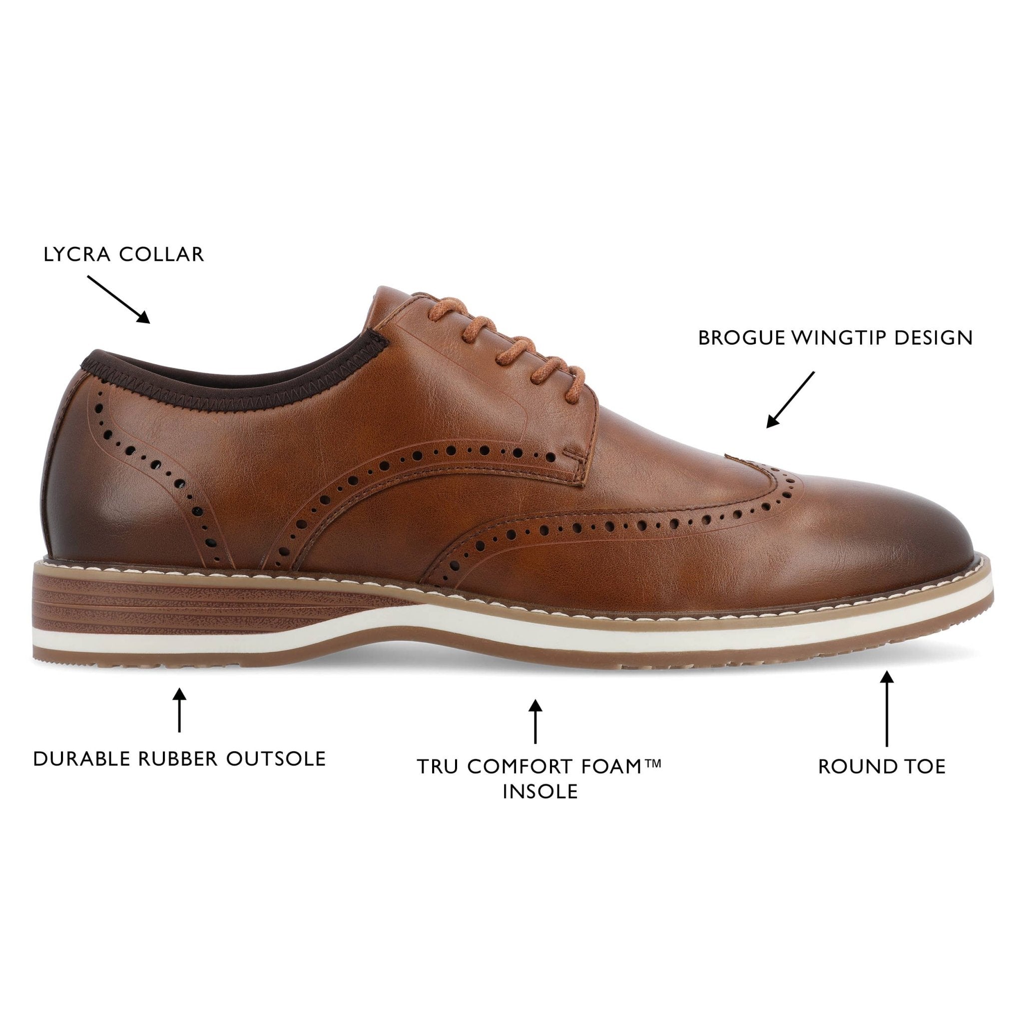 Vance. Co Ozzy Wingtip Hybrid Dress Shoe - Bundle Bus