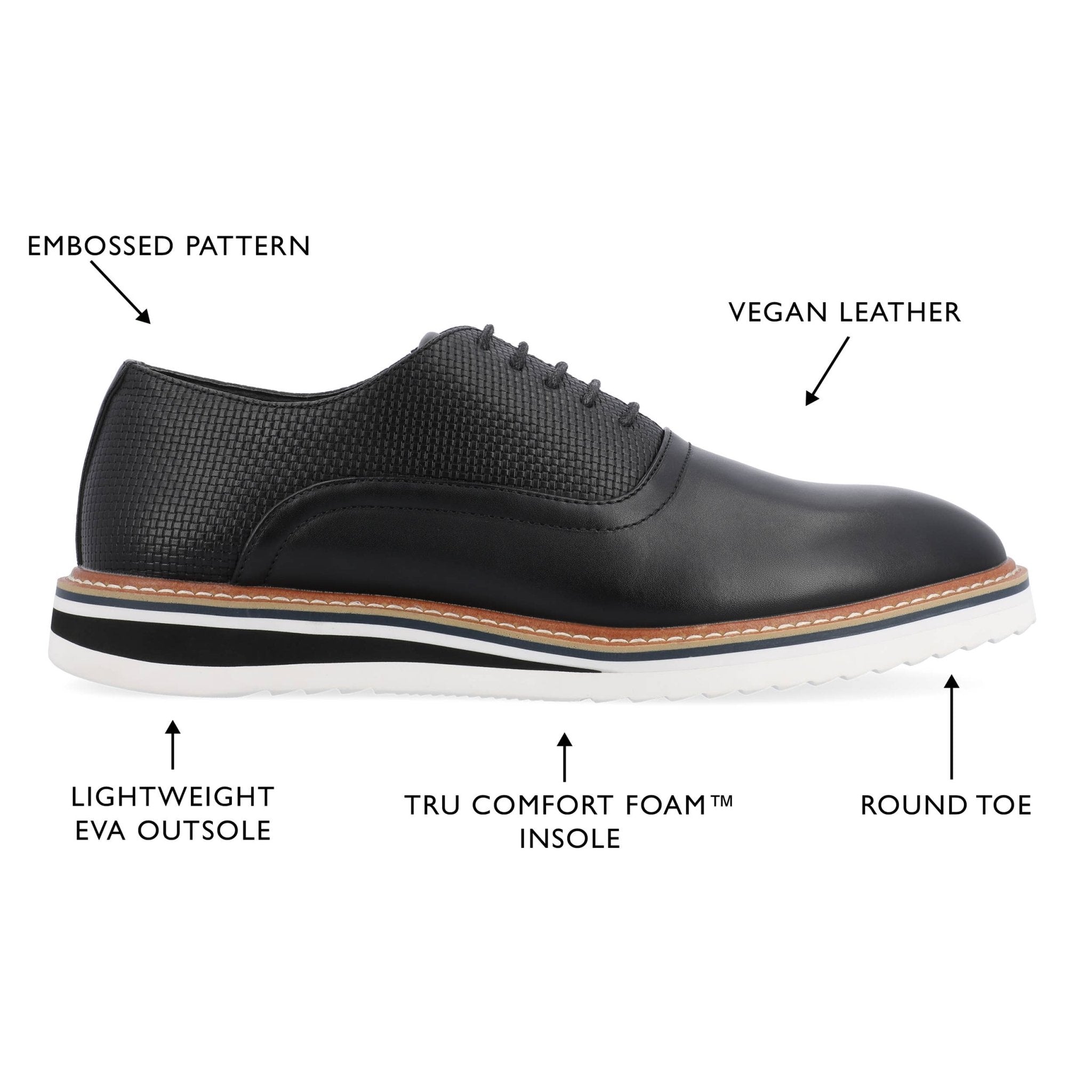 Vance Co. Weber Plain Toe Hybrid Dress Shoe - Bundle Bus