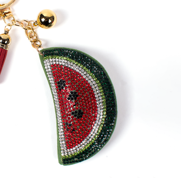 Crystal Bling Watermelon Tassel Keychain-31373EM-G