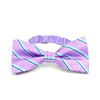 3pc Men's Lavender Clip-on Suspenders, Striped Bow Tie & Hanky Sets - FYBTHSU-LAV#2 - Bundle Bus