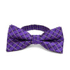 3pc Men's Purple Clip-on Suspenders, Plaid Bow Tie & Hanky Sets - FYBTHSU-PUR#1 - Bundle Bus