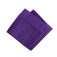 3pc Men's Purple Clip-on Suspenders, Plaid Bow Tie & Hanky Sets - FYBTHSU-PUR#1 - Bundle Bus