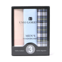 3pcs Men's Cotton peach, Blue Plaid & Sky Blue Handkerchiefs box-MFB1803 - Bundle Bus