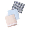 3pcs Men's Cotton peach, Blue Plaid & Sky Blue Handkerchiefs box-MFB1803 - Bundle Bus