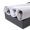 3pcs Men's Cotton Solid & Plaid Gray Handkerchiefs box - MFB1757 - Bundle Bus