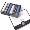 6pcs Men's Cotton peach, blue plaid & sky blue Handkerchiefs box-MFB1546 - Bundle Bus