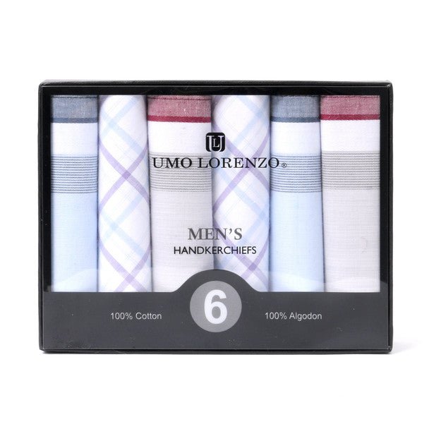 6pcs Men's Cotton Sky blue, Peach & Gray Handkerchiefs box-MFB1556 - Bundle Bus