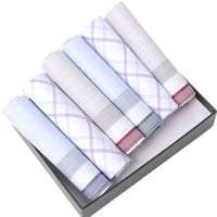 6pcs Men's Cotton Sky blue, Peach & Gray Handkerchiefs box-MFB1556 - Bundle Bus