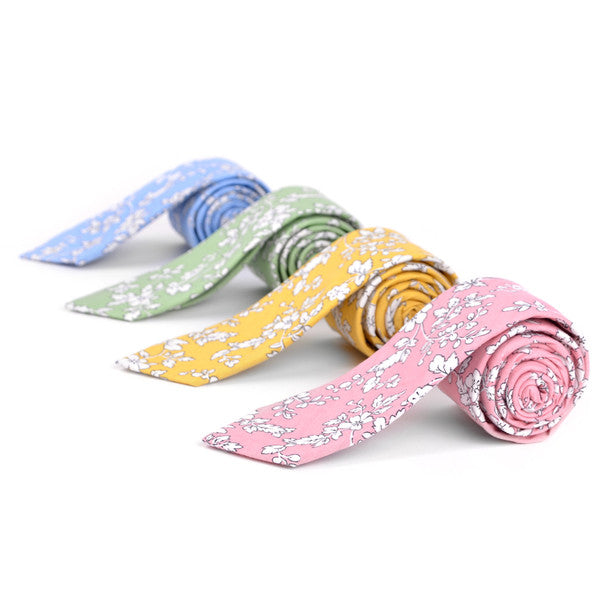 Floral Cotton Slim Tie 2.5"  - NVC-FLORAL6