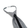 Men's Black Checkered Zipper Tie - MPWZ-BLK5