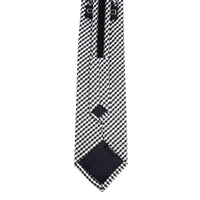 Men's Black Checkered Zipper Tie - MPWZ-BLK5