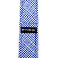 Men's Royal Blue Plaid 2.25" Cotton Slim Tie - MPPW1711