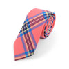 Men's Hot Pink Plaid Flannel 2.25" Cotton Slim Tie - MPPW1714