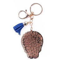 American Flag Skull Tassel Keychain -31666SA-G - Bundle Bus