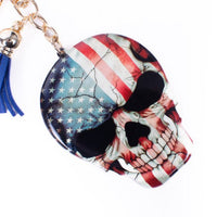 American Flag Skull Tassel Keychain -31666SA-G - Bundle Bus