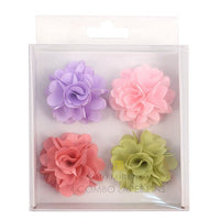 Assorted Solid Mini Bouquet Clutch Back Flower Lapel Pin 4pc Combo Set 4FLP-CORAL - Bundle Bus