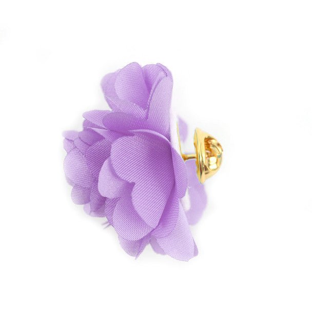 Assorted Solid Mini Bouquet Clutch Back Flower Lapel Pin 4pc Combo Set 4FLP-PRP - Bundle Bus
