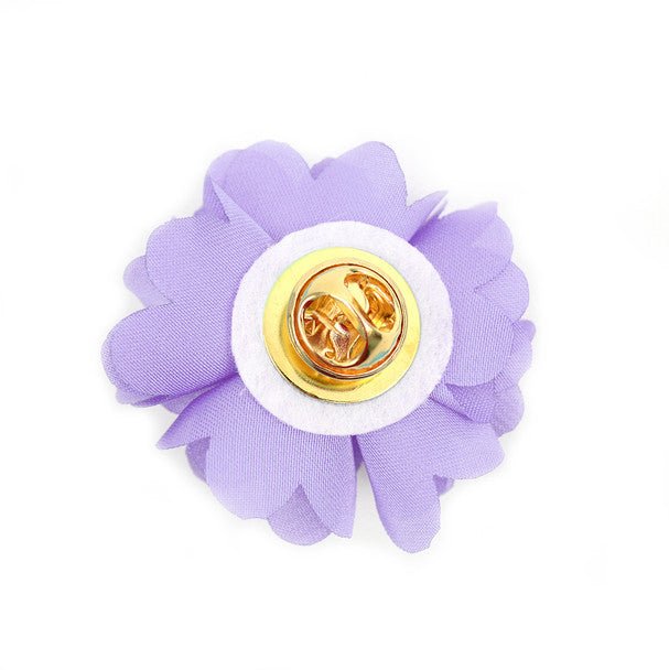 Assorted Solid Mini Bouquet Clutch Back Flower Lapel Pin 4pc Combo Set 4FLP-PRP - Bundle Bus