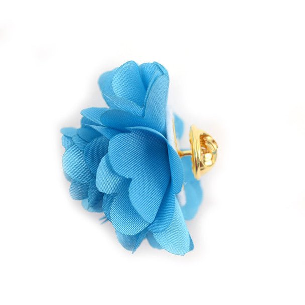 Assorted Solid Mini Bouquet Clutch Back Flower Lapel Pin 4pc Combo Set 4FLP-TURQ - Bundle Bus