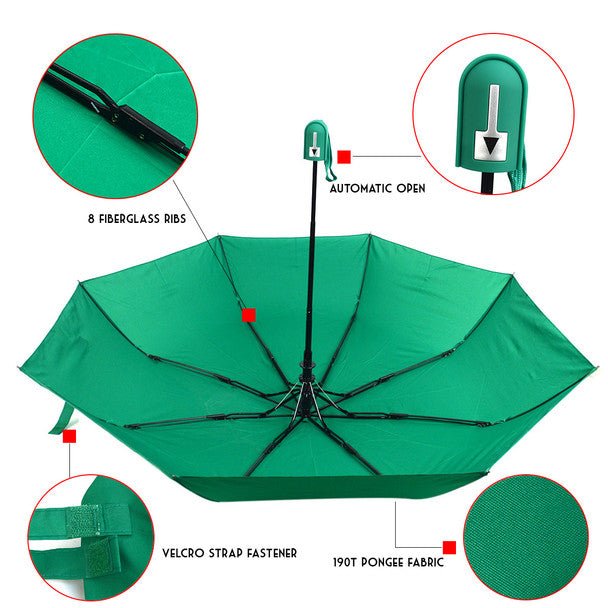 Auto Open Compact Solid Color Travel Umbrella - UM5029 - Bundle Bus