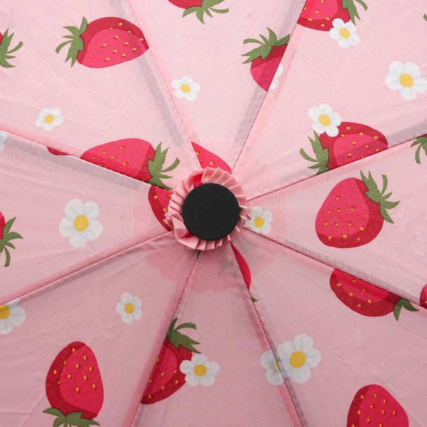 Auto Open Strawberry Compact Umbrella -UM3215-PK - Bundle Bus