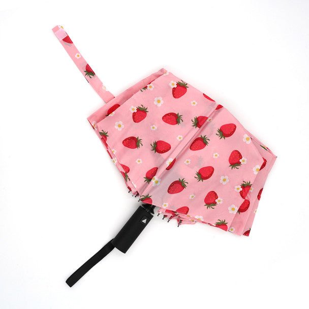 Auto Open Strawberry Compact Umbrella -UM3215-PK - Bundle Bus