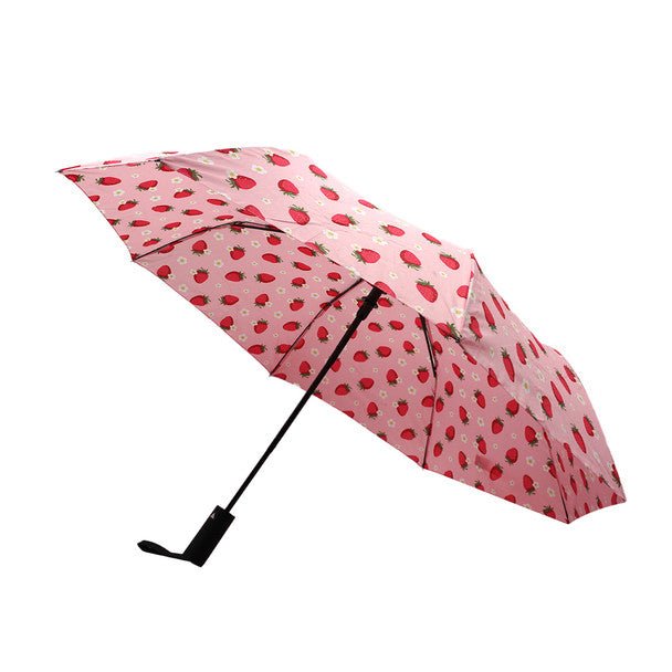 Auto Open Strawberry Compact Umbrella -UM3215-PK - Bundle Bus