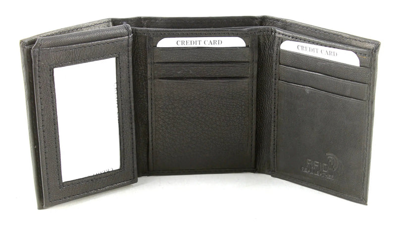 Bear Body Embossed Leather Trifold RFID Blocking Wallet EMB-03BB - Bundle Bus