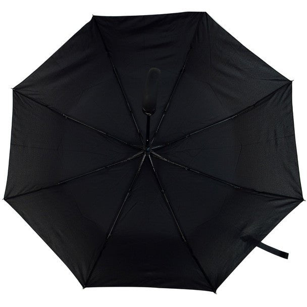 Black Compact Umbrella with Rubberized Curve Handle - UM5007 - Bundle Bus