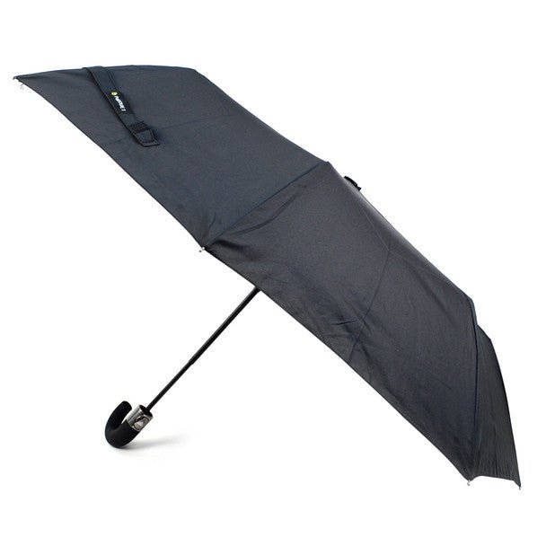 Black Compact Umbrella with Rubberized Curve Handle - UM5007 - Bundle Bus