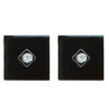 Black Crystal Target Square Brass Cufflinks - Bundle Bus