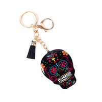 Black Sugar Skull Tassel Keychain - 31663JT-G - Bundle Bus