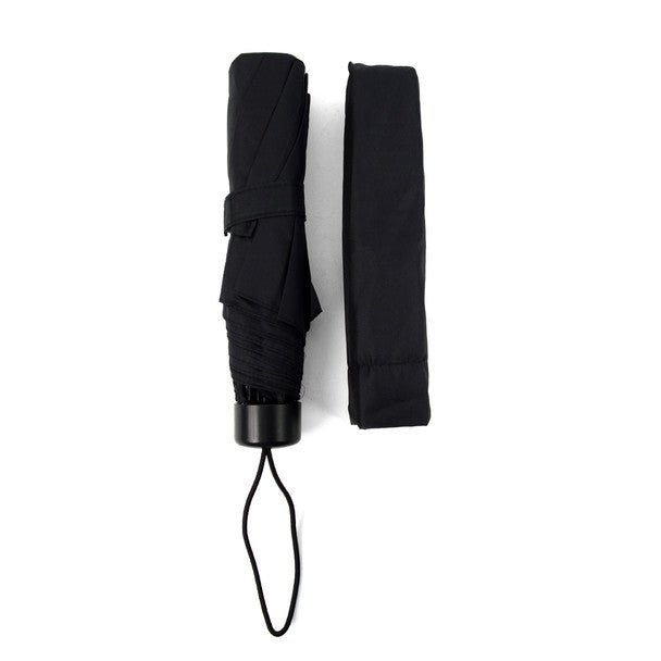 Black Telescopic Compact Umbrella with Plastic Handle - UM5004 - Bundle Bus