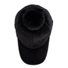 Black Velour Baseball Cap with Faux Fur Pom Pom - VLRC0822 - Bundle Bus