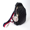 Bling Crystal Baseball Sport Tassel Keychain-31250WH-S - Bundle Bus