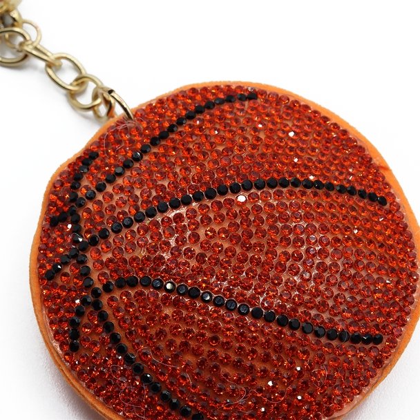 Bling Crystal Basketball Sport Keychain-31252HY-G - Bundle Bus