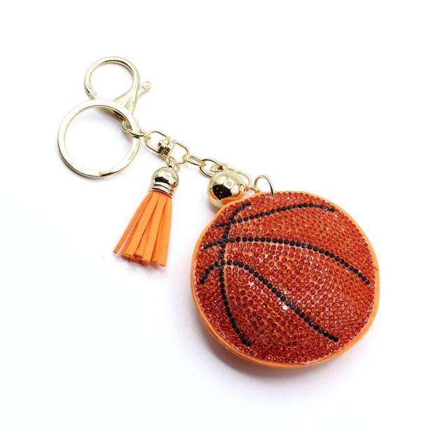 Bling Crystal Basketball Sport Keychain-31252HY-G - Bundle Bus