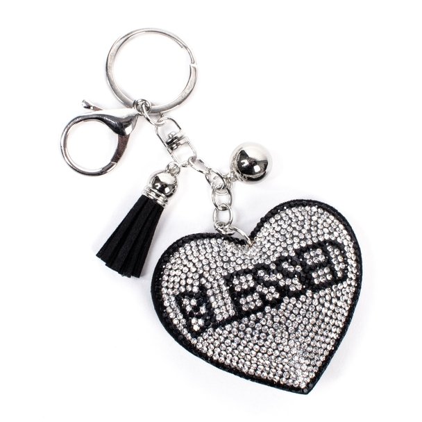 Bling Crystal Blessed Heart Tassel Keychain -31269VJT-S - Bundle Bus