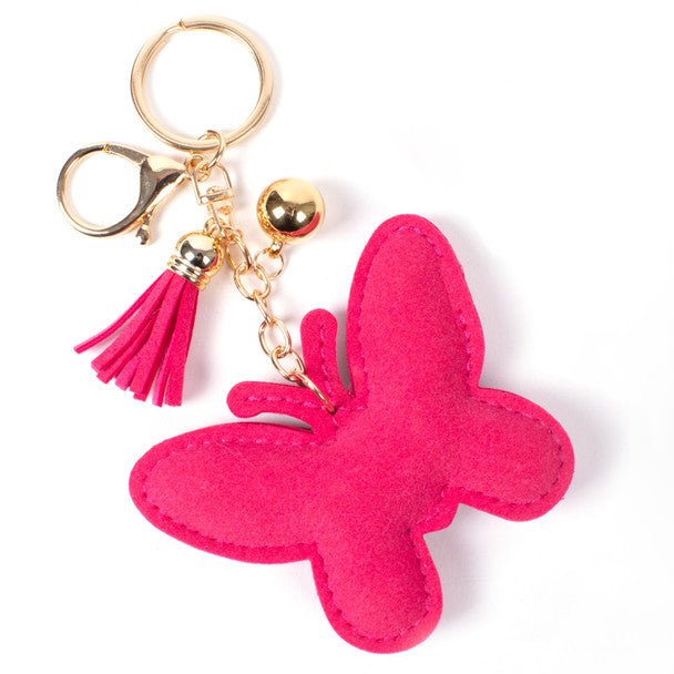 Bling Crystal Butterfly Tassel Keychain-31143RO-G - Bundle Bus