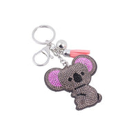 Bling Crystal Koala Bear Tassel Keychain-31428BD-R - Bundle Bus