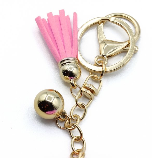 Bling Crystal Pink Frosting Cupcake Keychain-31657LRO-G - Bundle Bus