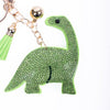 Bling Crystal Rhinestone Green Brontosaurus Dino Keychain-31692PE-G - Bundle Bus