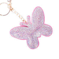 Bling Crystal Rhinestone Pink Butterfly Keychain -31143AB-G - Bundle Bus